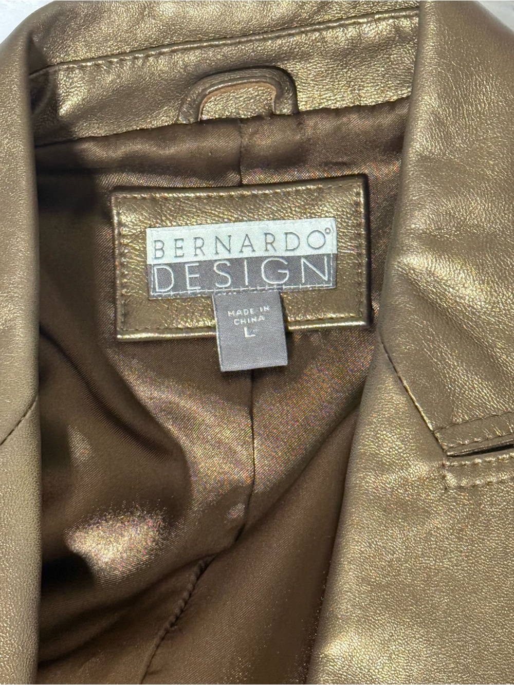 Bernardo Women’s Bronze Genuine Leather Blazer Jacket Holiday Party | Large - Picture 3 of 14